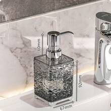 1pc Bathroom Lotion Bottle & Foaming Bottle For Shampoo, Shower Gel, Conditioner, Liquid Soap, 300ml/400ml Gray And White Plastic Water Ripple Refillable Empty Shampoo Pump Bottle, Bathroom Toiletry Stuff, Easy To Clean And Use Home Bathroom Decor Fall Decor Back To School - Multicolor - View 3