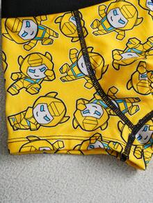 Transformers X SHEIN 男童舒适、柔软、可爱卡通机器人印花平角内裤 - 彩色 - 查看 4