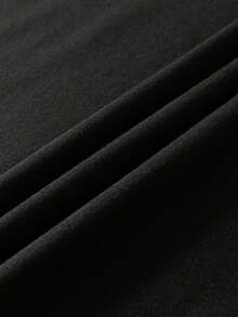 EMERY ROSE 女士修身短袖T恤，时尚英文印花 - 黑色 - 查看 6