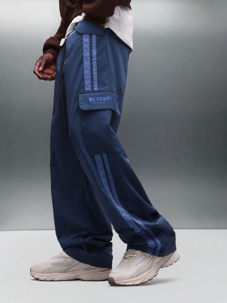 PLAYBOY X SUMWON Cargo Pants With Side Stripes