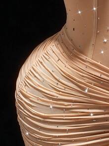 Amplova Váy suông màu nude bóng đính đá lấp lánh dành cho nữ, gợi cảm và sang trọng, thích hợp cho Giáng sinh, tiệc Halloween, mặc hàng ngày, hẹn hò, thu/đông - Nhiều màu - Xem 9