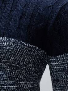 Manfinity Mode Men Colour Block Cable Knit Jumper - Multicolor - View 4