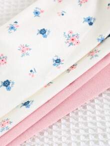 Cozy Pixies 2件套女婴碎花针织柔软弹力腰带打底裤套装 - 粉色 - 查看 6