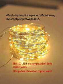 1pc Solar Fairy Lights Outdoor, Copper Wire LED Light String, Holiday Party Garden Decoration Light - Multicolor - View 11