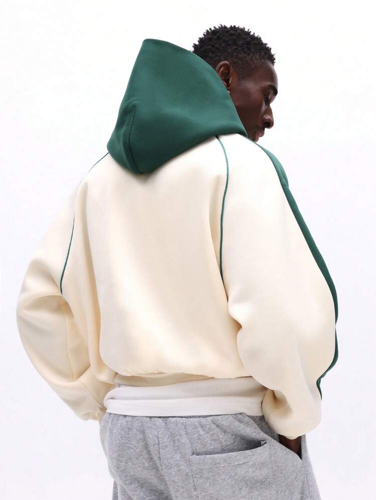 SUMWON Herren Pullover Hoodie mit Kordelzug, New York Muster in der Mitte, Tasche, lässiger Schnitt, Wintercasual Sweatshirt