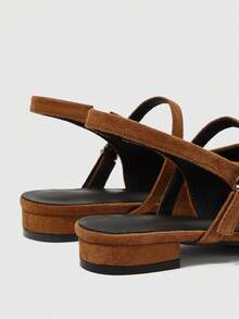 Sleekvia 女士搭扣设计休闲高跟鞋，适合日常穿着 - 黃色 - 查看 9