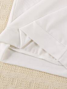 Elladie kids 2pcs/Set Young Girl Purple Bowknot Sweatshirt & Pants Casual Sports Outfit, Autumn - White - View 8