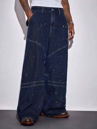 Street Life Jeans casual personalizzati da uomo con tasche e vita a campana, lavati e consumati