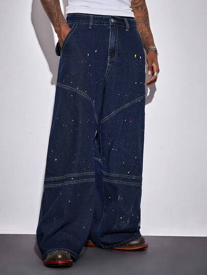 Street Life Jeans décontractés personnalisés pour hommes, avec poches évasées et effet délavé et déchiré