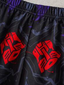 Transformers X SHEIN Young Boy Casual Allover Print Elastic Waist Long Knit Sweatpants - Multicolor - View 5