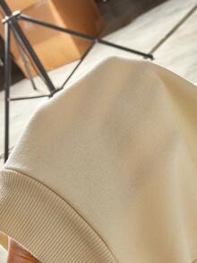 两件套女童刺绣字母拉链连帽衫和裤子套装，带保暖内衬，适合外出、居家和休闲穿着，秋冬季