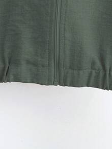 GlowEve Women Solid Color Casual Zipper Jacket And Pants Set Fall Cloth For Women - Dark Green - View 5
