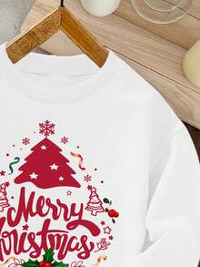 Suéter informal y cómodo para bebé niño, con diseños clásicos navideños como árbol de Navidad, oso de Navidad, reno de Navidad y patrones navideños, de punto suave y grueso, apropiado para otoño/invierno - Blanco - Ver 5