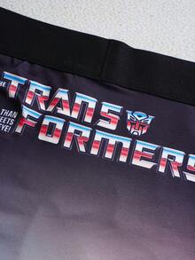 Transformers X SHEIN Men's Cartoon Robot Ombre Print Comfortable Boxer Briefs - Black - View 7