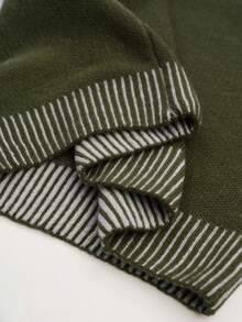 EGENSIO Men's Striped Polo Neck Long Sleeve Casual Sweater, Autumn/Winter Men Buttoned Knitted Polo Mens Clothing - Army Green - View 8