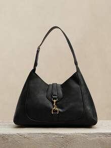 SHECARRY FASHIONABLE MINIMALIST LARGE CAPACITY SHOULDER BAG - Black - View 2