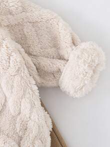 Cozy Pixies Bộ 2 món/Bộ áo nỉ dài tay cổ tròn lót nhiệt phong cách cổ điển cho bé trai và quần lưng thun, thích hợp cho Giáng sinh, Lễ tạ ơn, Mùa đông - Màu be - Xem 5