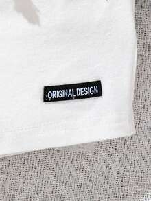 Newborn Boys' Decorative Patchwork Drawstring Waistband Casual Shorts 3pcs Set - Multicolor - View 4