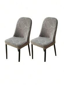 2/4 غطاء كرسي مطاطي سميك مزخرف بالجاكار، ألياف بوليستر سميكة مطاطية لجميع المواسم، حماية الكرسي، ديكور المنزل - رمادي فاتح - مشاهدة 7