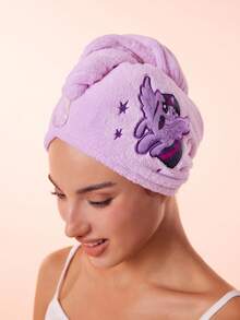 My Little Pony X SHEIN 1 Mũ trùm tóc khô thêu hình ngựa con hoạt hình dễ thương, Mũ trùm tóc khô siêu thấm hút, Phù hợp với nhiều loại tóc, Thấm hút và dễ khô, Cầu vồng, Lấp lánh/Cầu vồng Dash/Pinkie Pie, Ý tưởng quà tặng Khăn quấn sấy tóc - Nhiều màu - Xem 7