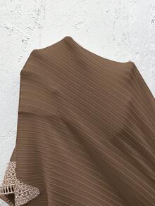 SHEIN Frenchy Camiseta de manga larga de talla grande con estampado de jacquard y parches, otoño