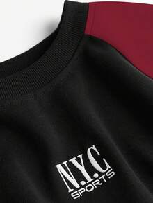 Franclia Fashionable Color Block Round Neck Sweatshirt For Women, Loose Design, Versatile, Thermal Lining, Autumn/Winter - Multicolor - View 3