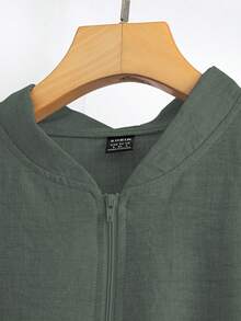 GlowEve Women Solid Color Casual Zipper Jacket And Pants Set Fall Cloth For Women - Dark Green - View 3