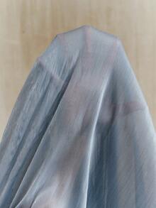 Anewsta Elegant Fashion Holiday Party Ruched Long Sleeve Flared Dress, Autumn/Winter - Dusty Blue - View 8