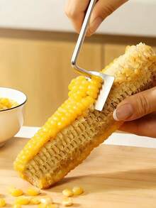 1Pc Stainless Steel Corn Cob Peeler With 6Pcs Stainless Steel Corn Holders, Multifunctional Vegetable Fruit Peeler, Creative Corn Peeler, Corn Fork BBQ Stainless Steel Corn Holders, Handheld Anti Scalding Corn Needle, Reusable Corn Cob Kernel Remover, Kitchen Gadget, Creative Kitchen Tools, Space Saving Design, Suitable For Hotels, Restaurants, Bulk Kitchenware And Tableware - Multicolor - View 1
