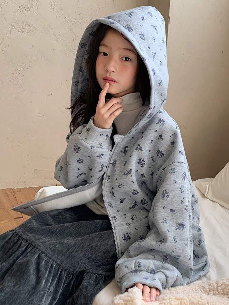 Tween Girls' Hooded Thermal Lined Knit Sweatshirt, Fall