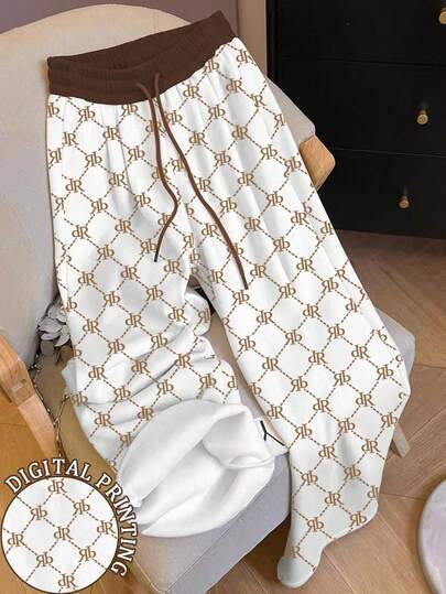 Resyla 女式复古花卉印花休闲运动裤