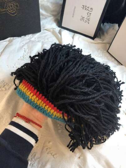 Zazumi 1PC Funny Dreadlock Beanie & Wig Hat For Adults, Crazy Reggae Rasta Braided Costume Cap For Hip Hop Parties, Halloween Christmas Outfits | Streetwear Accessories For Men Women, Unique Gag Gifts