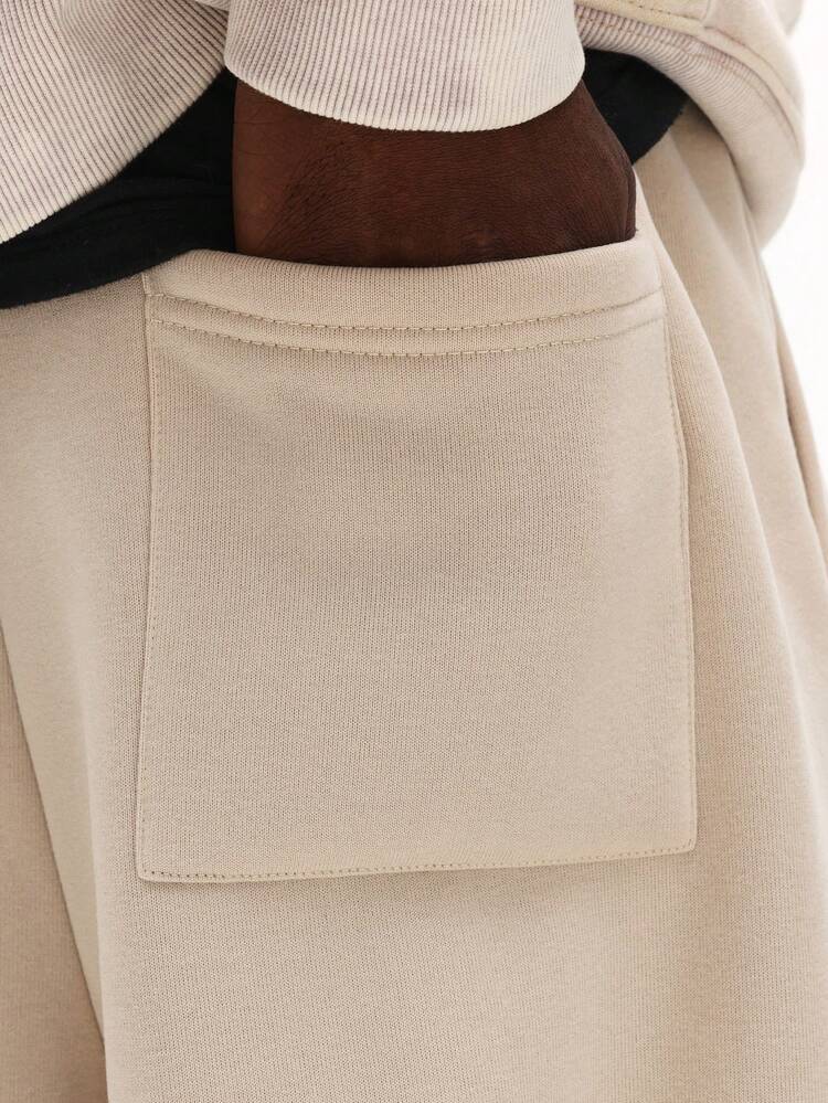 SUMWON Wide Leg Sweatpants With Pleats Relaxed Fit Lounge Pants Drawstring Waist Everyday Casual Wear Street Style Comfort Plain