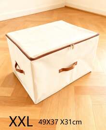 1pc Foldable Fabric Storage Box, Large Capacity Dust-Proof Quilt Storage Container, Wardrobe Organizer, Antibacterial & Moisture-Proof Zipper Closet Organizer, Decorative Pants Sorting Storage Box, Suitable For Decorating Rooms, Bedrooms, Home Decor - Multicolor - View 15