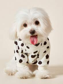 PETSIN 1pc Pet Cat Dog Universal Classic Polka Dot Stripe Pattern Print Elastic Knit Comfortable Four Legged Clothes Dog Sweet And Cute Jumpsuit