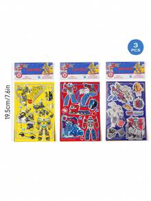 Transformers X SHEIN 2张可爱卡通人物贴纸，卡通文具装饰DIY贴纸，礼品创意剪贴簿用品趣味贴纸笔记本电脑贴纸 Kindle手机贴纸 - 彩色 - 查看 3