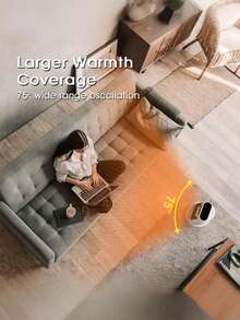 Teckwe New Type Of Household Vertical Heater Fan, Featuring An Anti-Tip Oscillating Hot Air Blower, Silent Electric Heater, Honeycomb Aluminum Heat Conduction, Independent Digital Display, Suitable For Home Use,European Plug - Multicolor - View 4