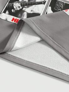 ROMWE MEN Street Life 男士字母迷彩印花圆领休闲宽松长袖T恤 - 彩色 - 查看 5