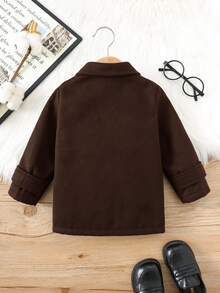 TaviRue 男婴经典双排扣大衣，保暖百搭，休闲外套，适合秋冬季室内、室外、日常、运动、聚会、摄影、度假等场合。