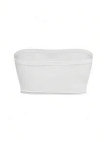 Snug Zone 5pcs Plus Size Women's Solid Color Pleated Bandeau Bra & Wireless Bra Set