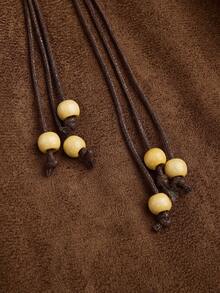 Sweetra Chân váy chữ A màu trơn viền bất đối xứng chất liệu da lộn giả cỡ lớn - màu nâu - Xem 6