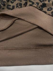 INAWLY Women's Leopard Print Long Sleeve Zip-Up Drawstring Hooded Casual Loose Sweatshirt - Multicolor - View 4