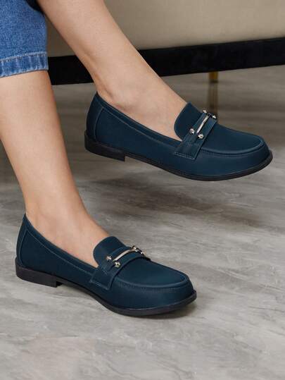 Sleekvia Olivgröna Casual Slitstarka Oxford Platta Skor För Dam