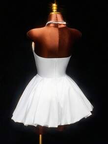 Amplova Váy mini viền phồng đính đá lấp lánh dành cho nữ - Nhiều màu - Xem 9