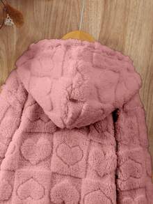 Elladie kids Young Girl' Solid Color Minimalist Casual Hooded Long Sleeve Jacket - Coral Pink - View 4