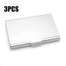 1pc Creative Business Card Box, Aluminum Alloy Business Card Box, Business Card Holder, Business Card Holder, Business Card Holder, Card Storage, Business Card Storage, Credit Card Case, Wallet, Home Storage Box, Office Supplies And Office Storage. - Multicolor - View 22