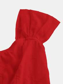 SHEIN MOD 女士红色露肩浪漫连衣裙，适合约会、情人节、度假穿着 - 紅色 - 查看 5