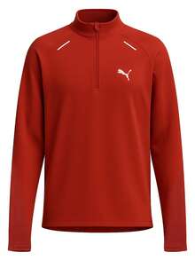 Puma Run Cloudspun Men 1/4 Zip Longsleeve Top Red - Red - View 1