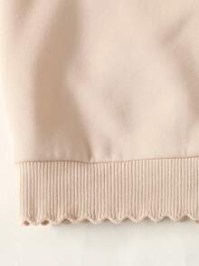 Maija Kids Áo len cổ tròn thêu hoa trơn màu cho bé gái và quần legging co giãn trang phục thường ngày - Cà phê nâu - Xem 6