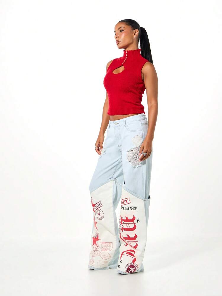 SUMWON WOMEN Sleeveless Knit Tank With Keyhole Cutout